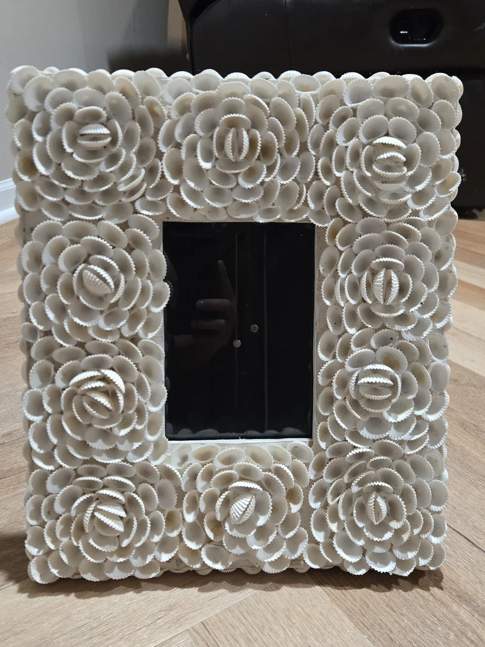 Pier 1 Cream Floral Shell rose Frame